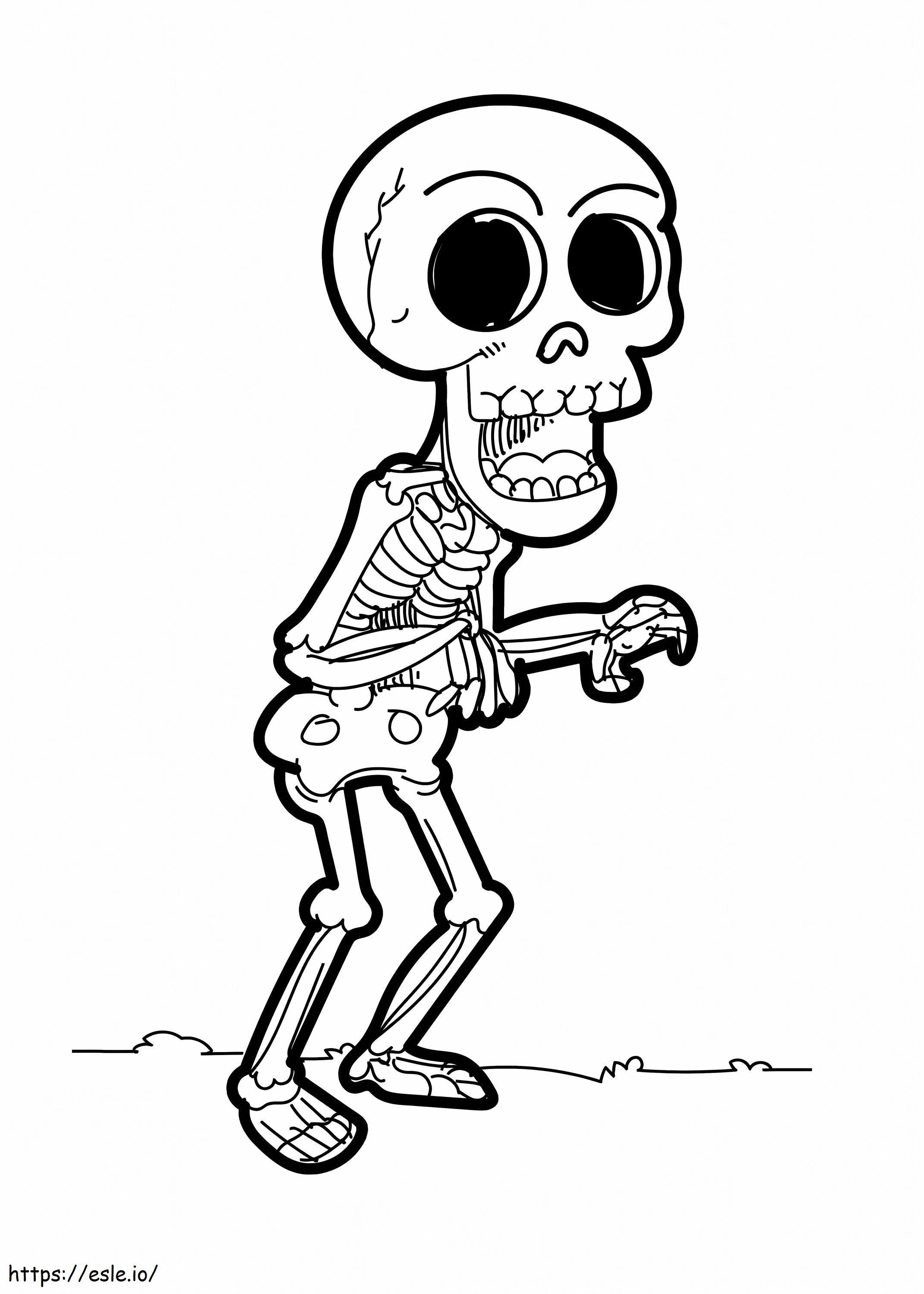 Coloriage Adorable squelette à imprimer dessin