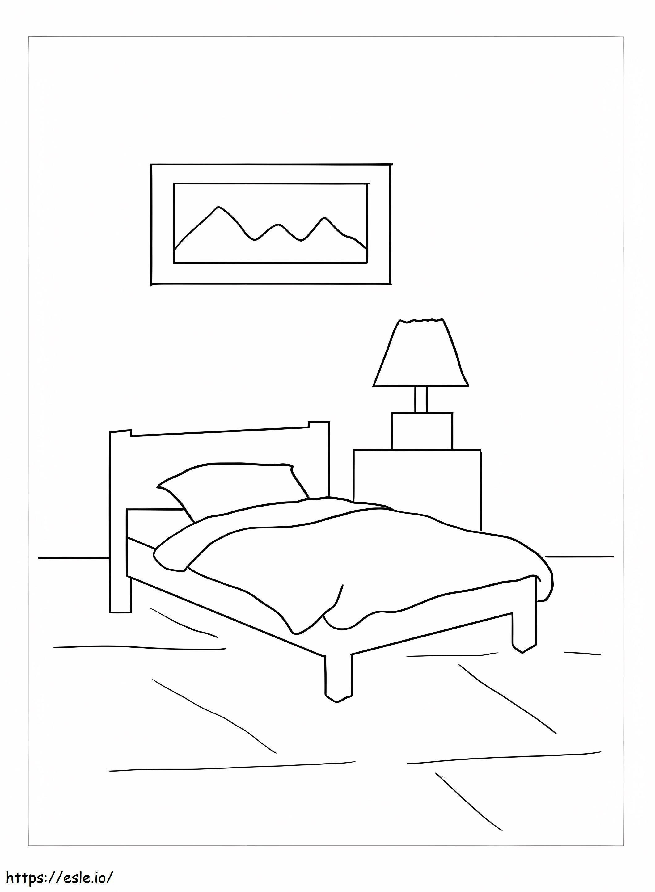 Piano della camera da letto da colorare