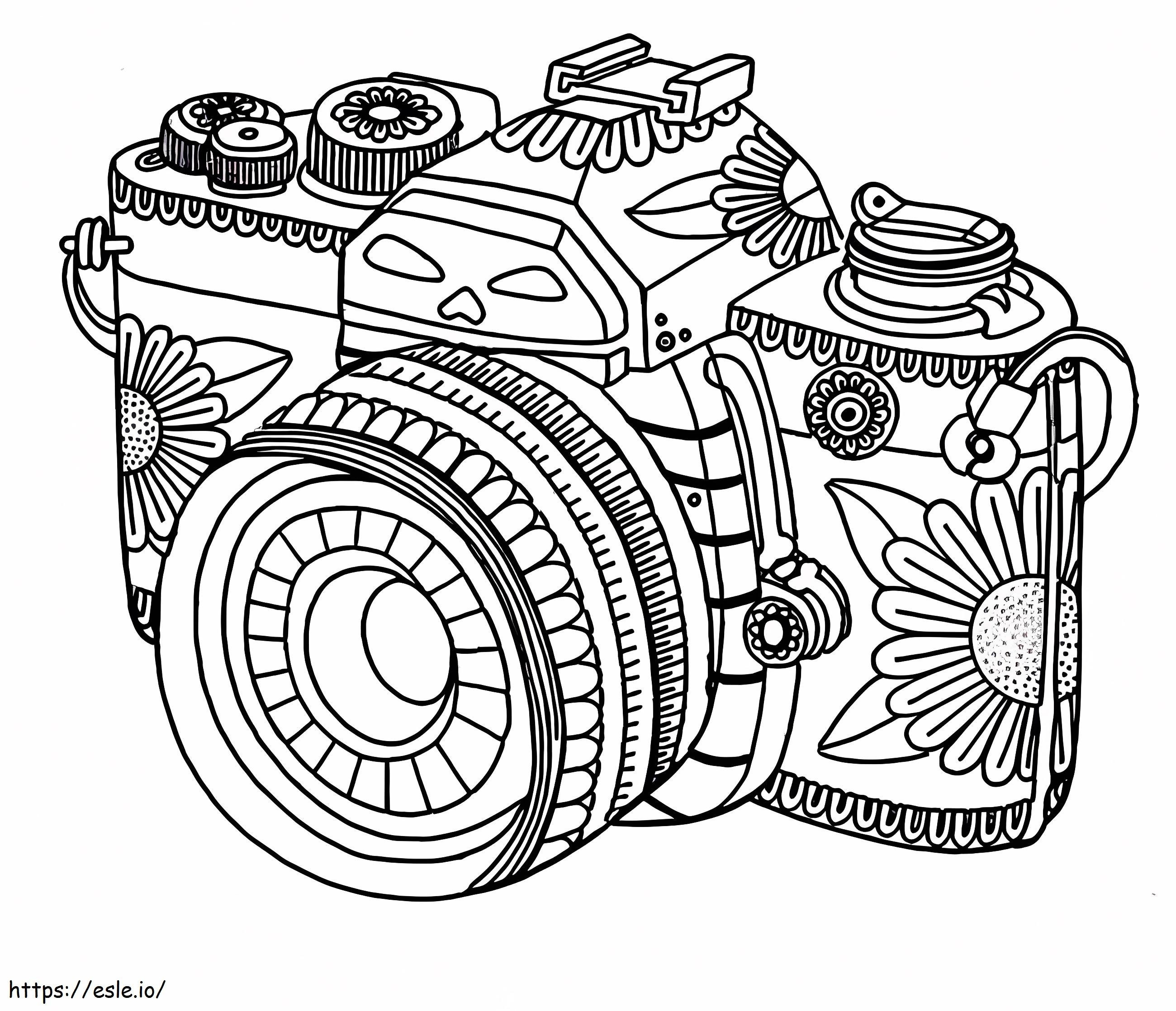 Leuke Mandala-camera kleurplaat kleurplaat