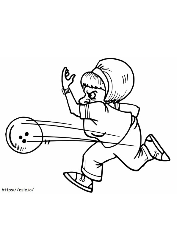 Woman Playing Bowling coloring page