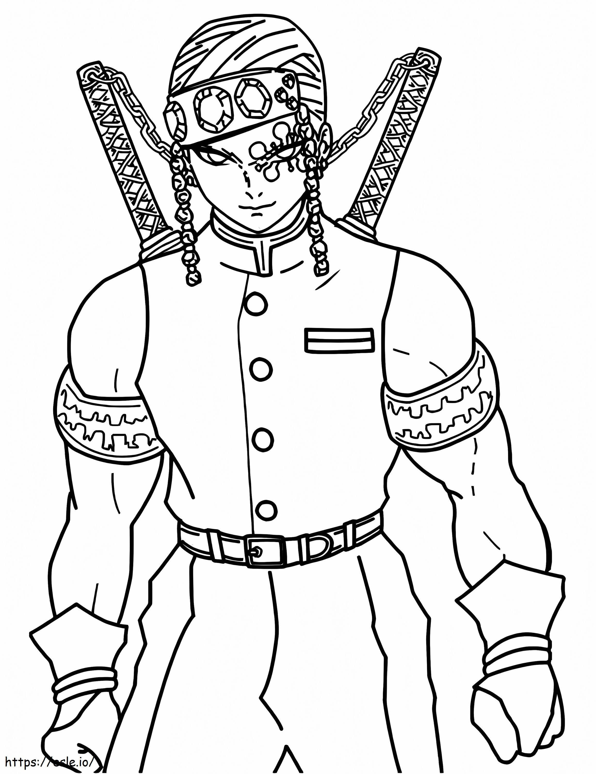 Right Uzui Is Strong coloring page