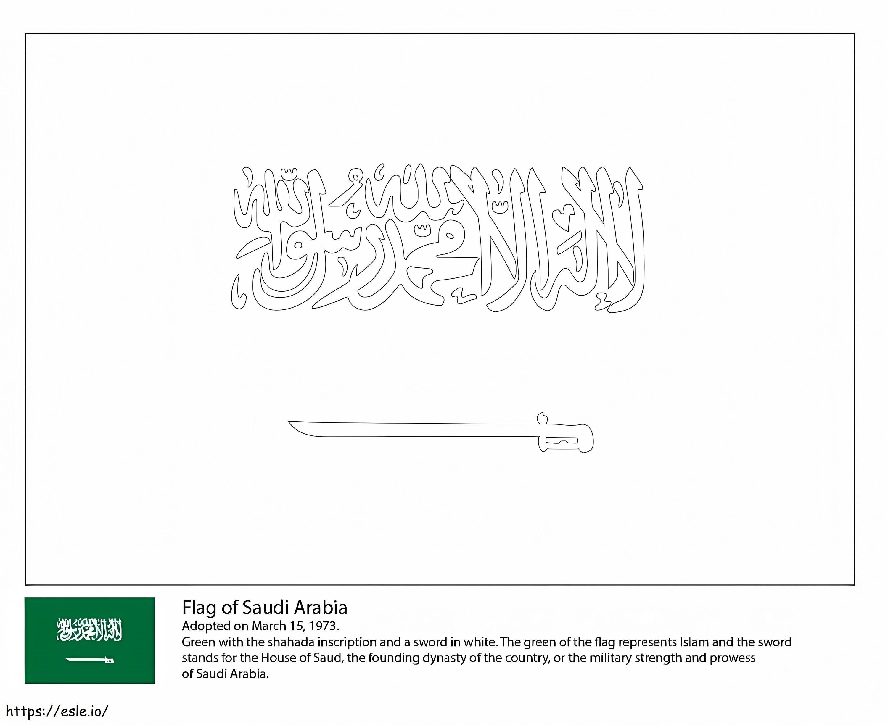 Coloriage Drapeau de l'Arabie Saoudite à imprimer dessin