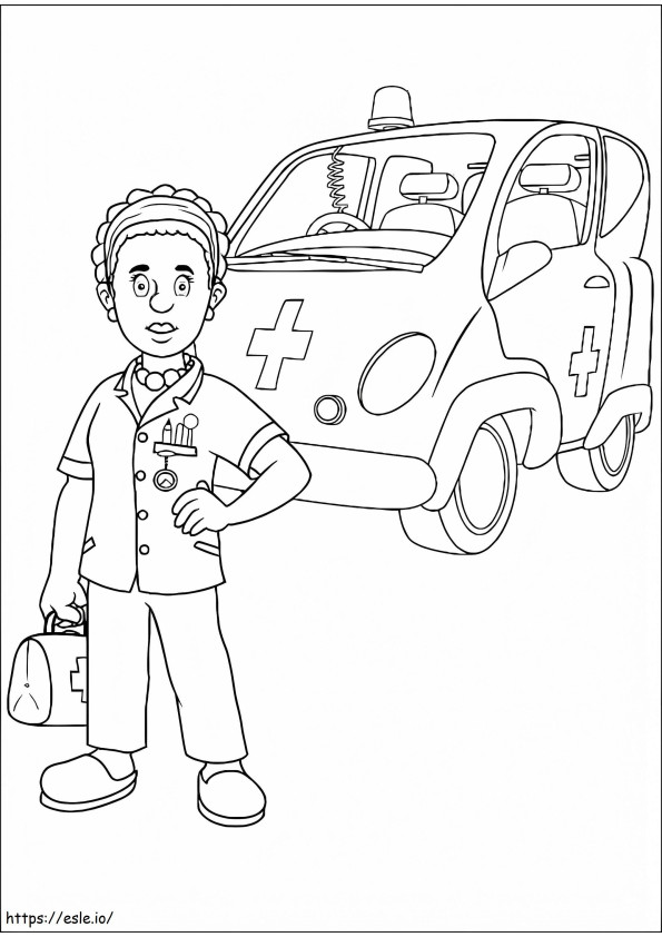Helen Flood With Car coloring page
