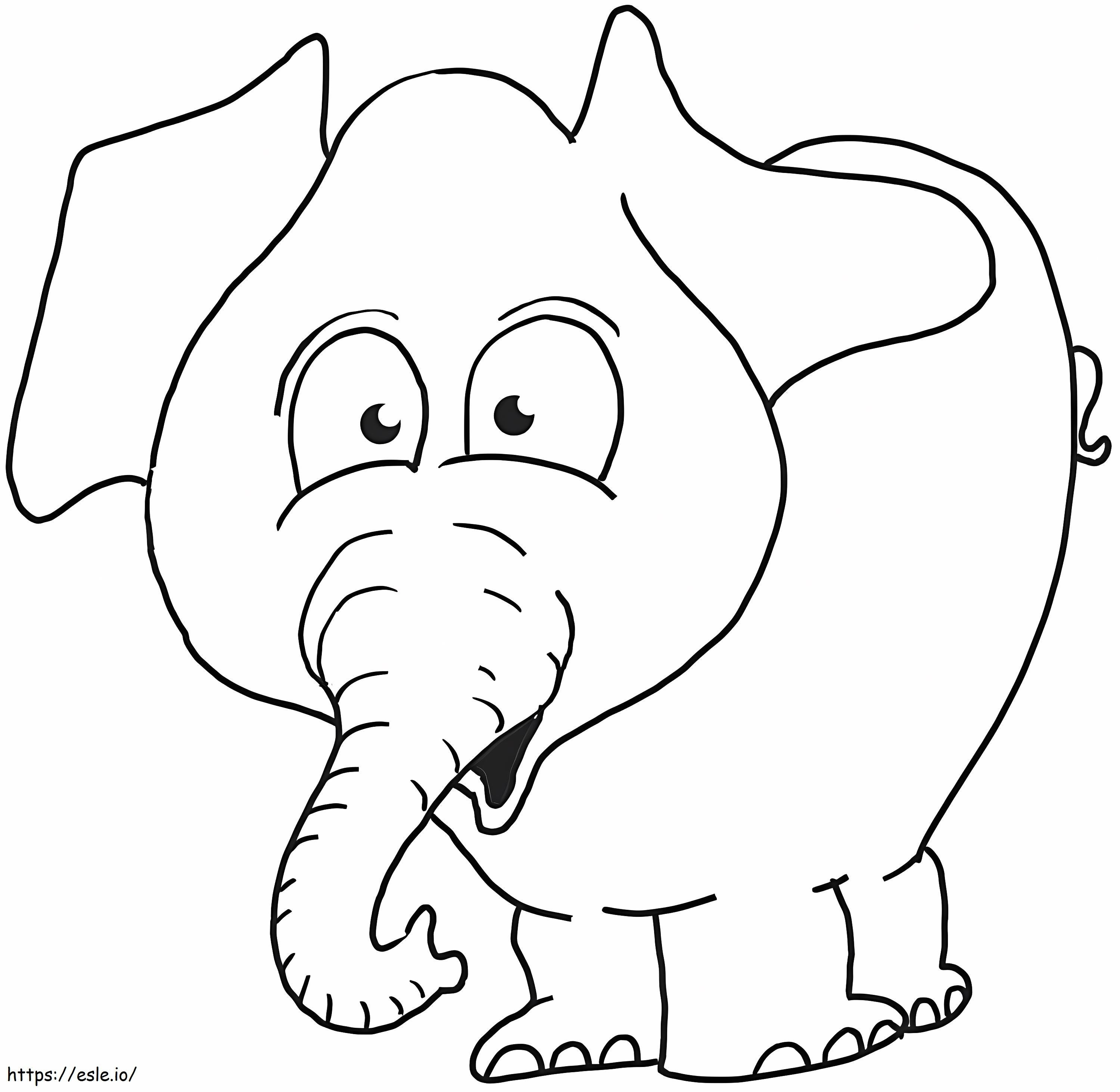 Coloriage Joyeux éléphant à imprimer dessin