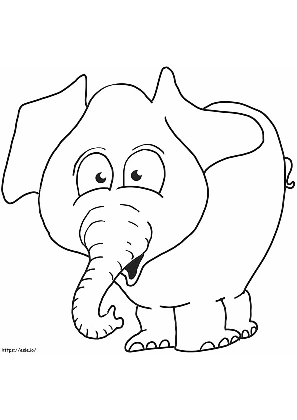 Coloriage Joyeux éléphant à imprimer dessin