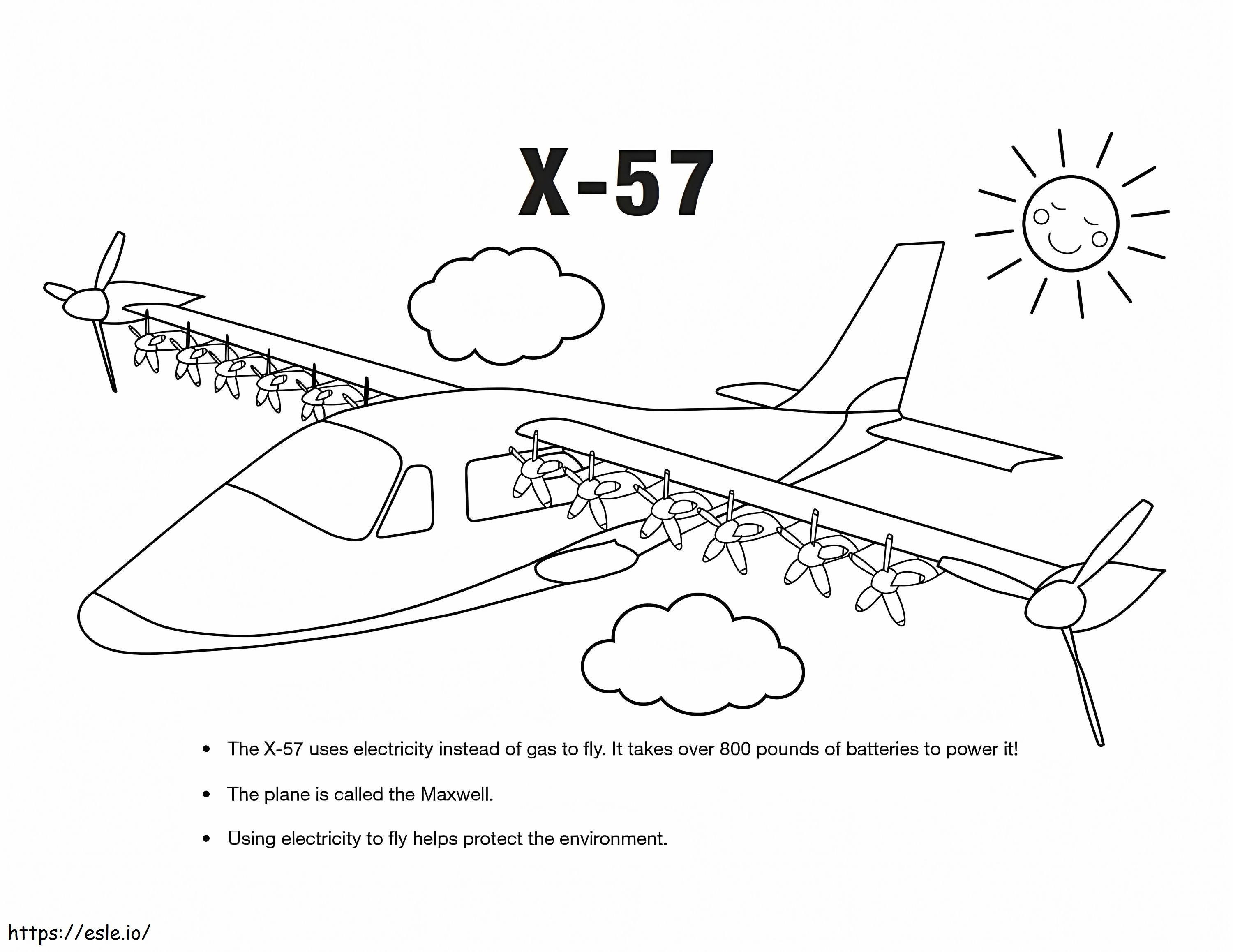 Flugzeuge X 57 ausmalbilder
