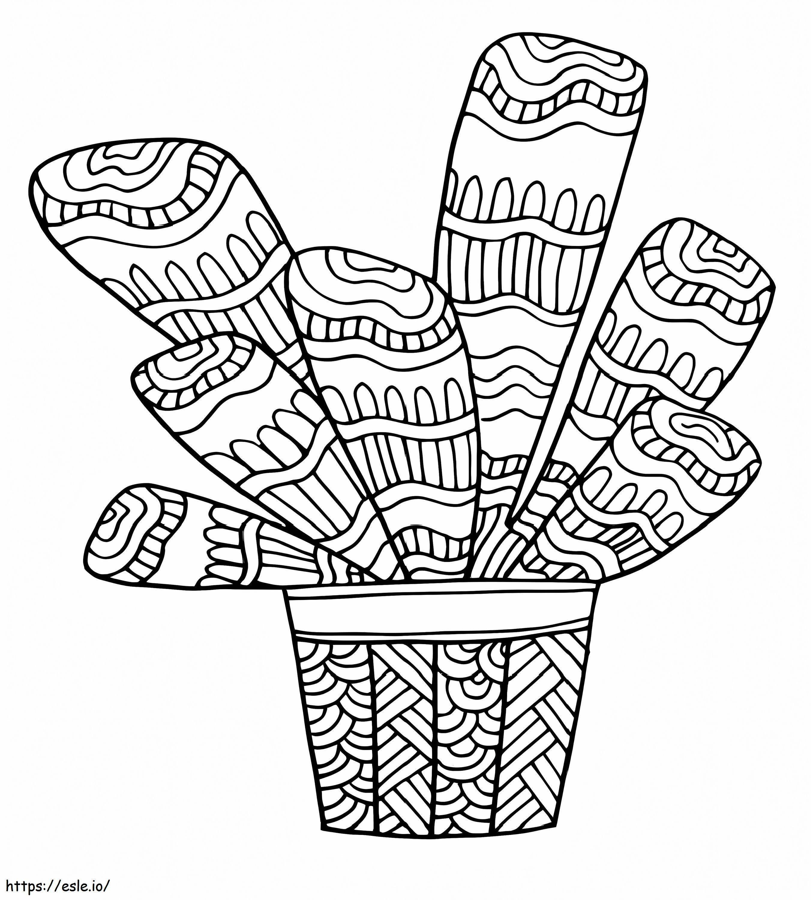 Coloriage Arbre de cactus abstrait à imprimer dessin