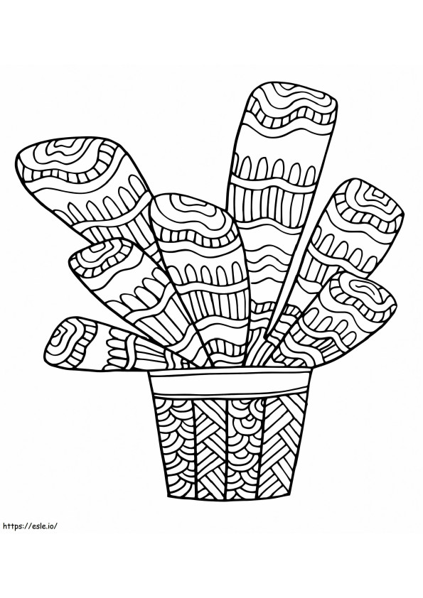 Arborele de cactus abstract de colorat
