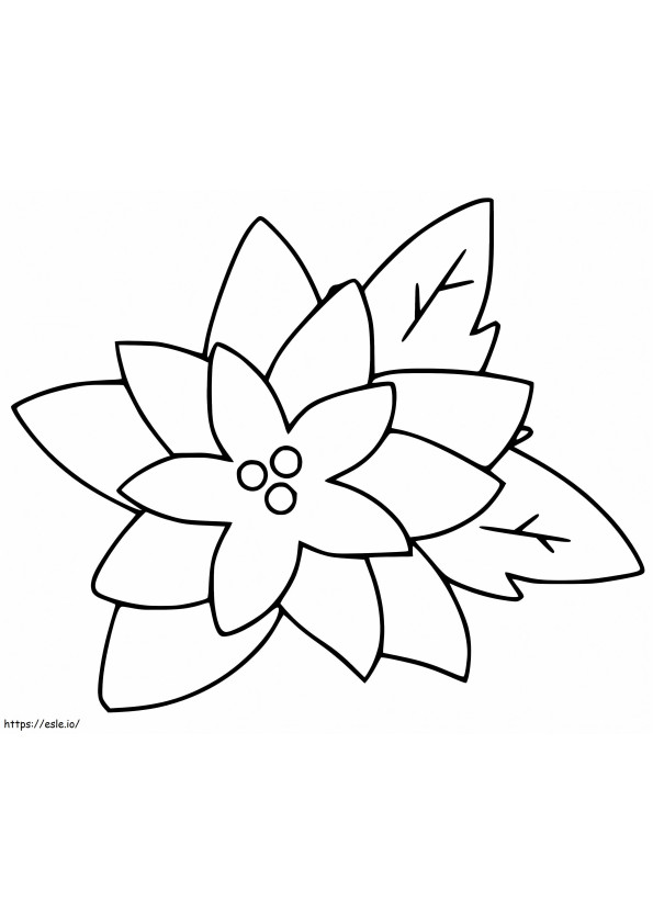 簡単なポインセチアの花 ぬりえ - 塗り絵