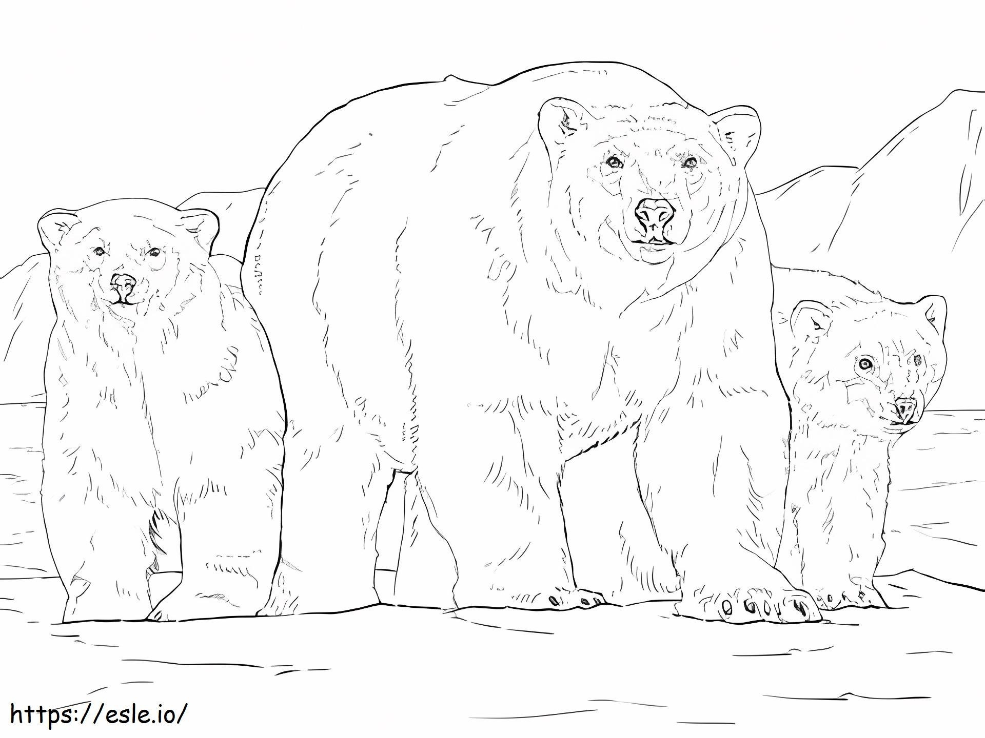 Ascia con orso polare da colorare