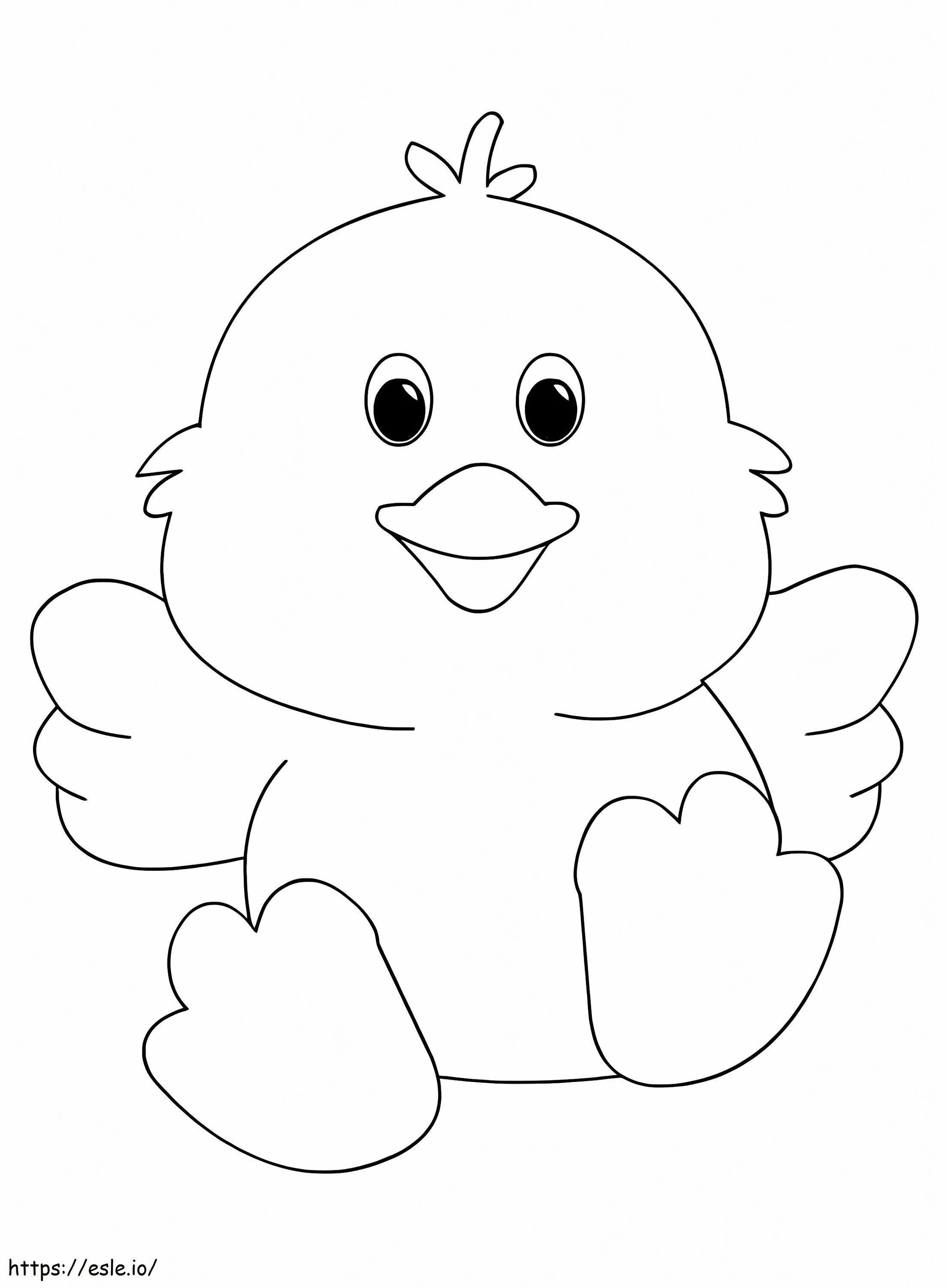 Pato fofo para crianças de 1 ano para colorir
