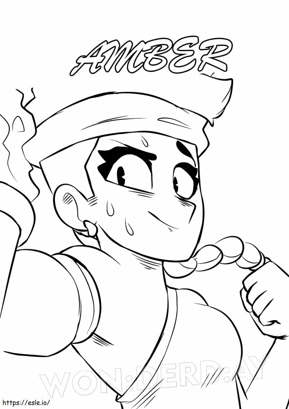 Awesome Amber Brawl Stars coloring page