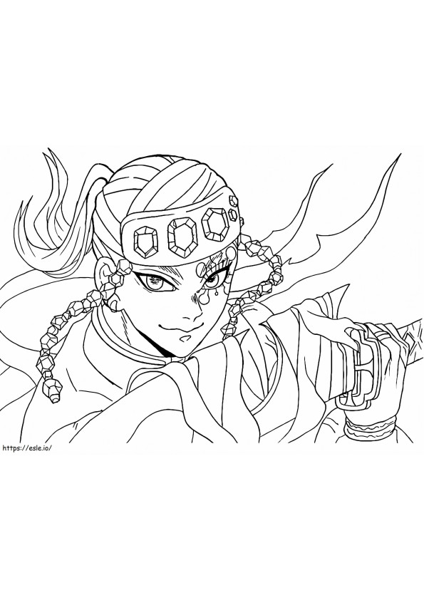 Awesome Right Uzui coloring page