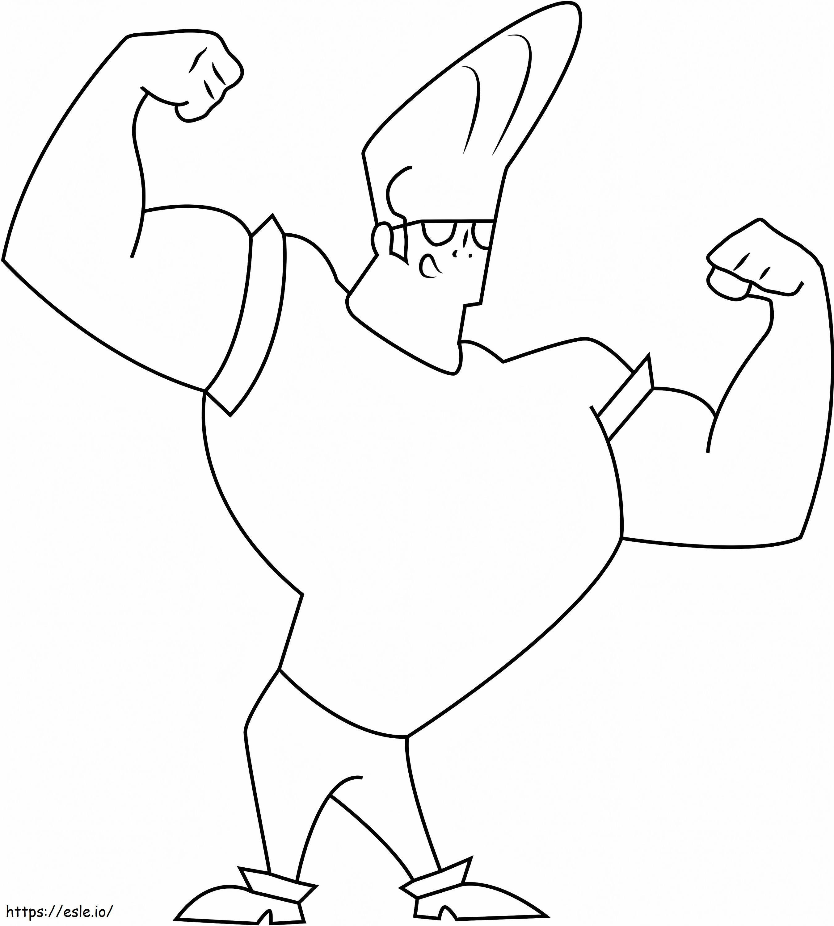 Strong Johnny Bravo coloring page