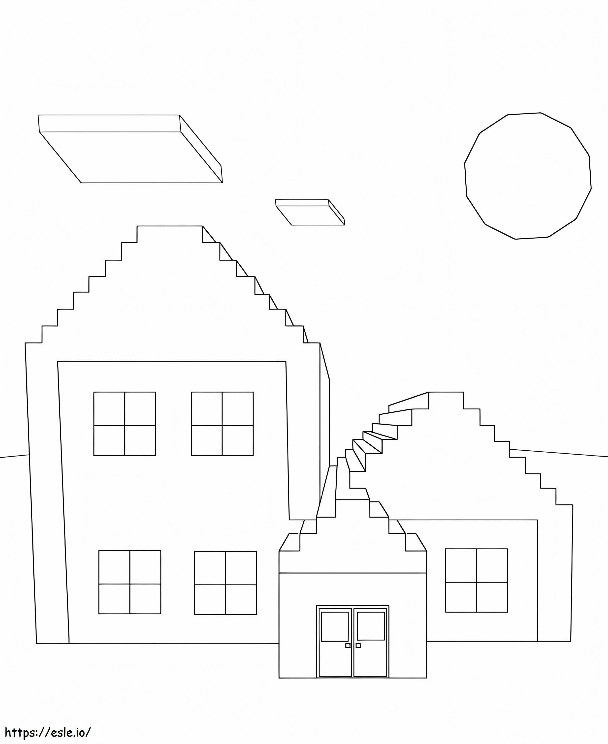 Minecraft Houses coloring page