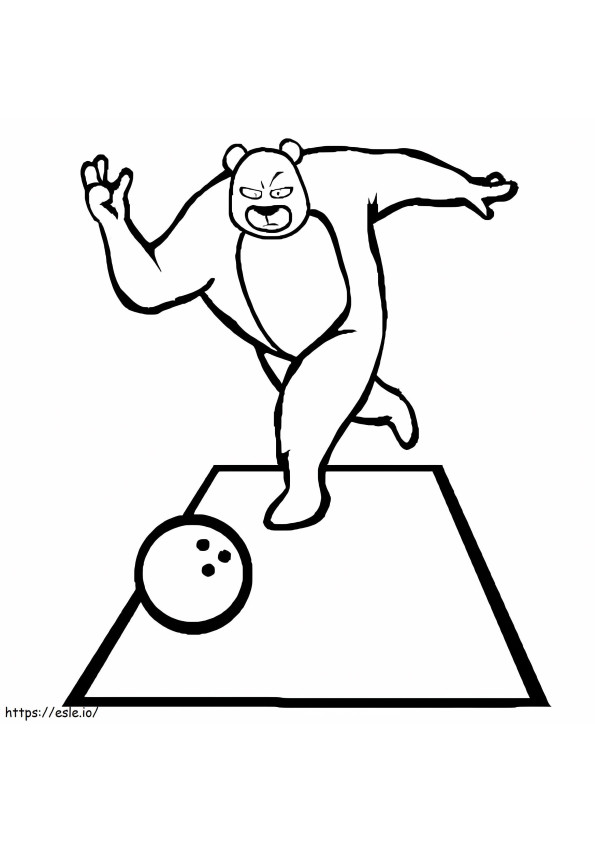 Coloriage Ours jouant au bowling à imprimer dessin