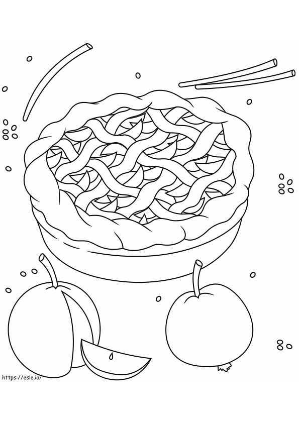 Coloriage Tarte aux pommes imprimable à imprimer dessin