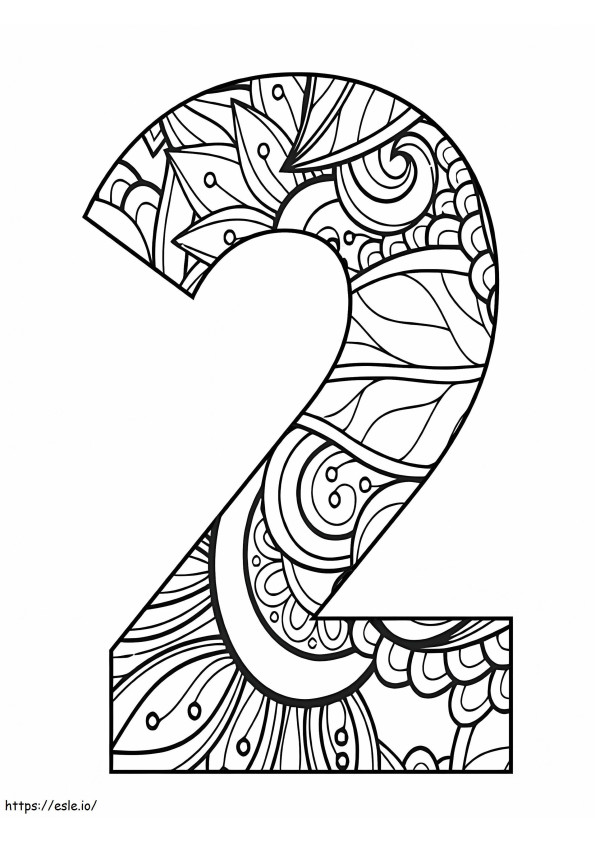Number Two Mandala coloring page