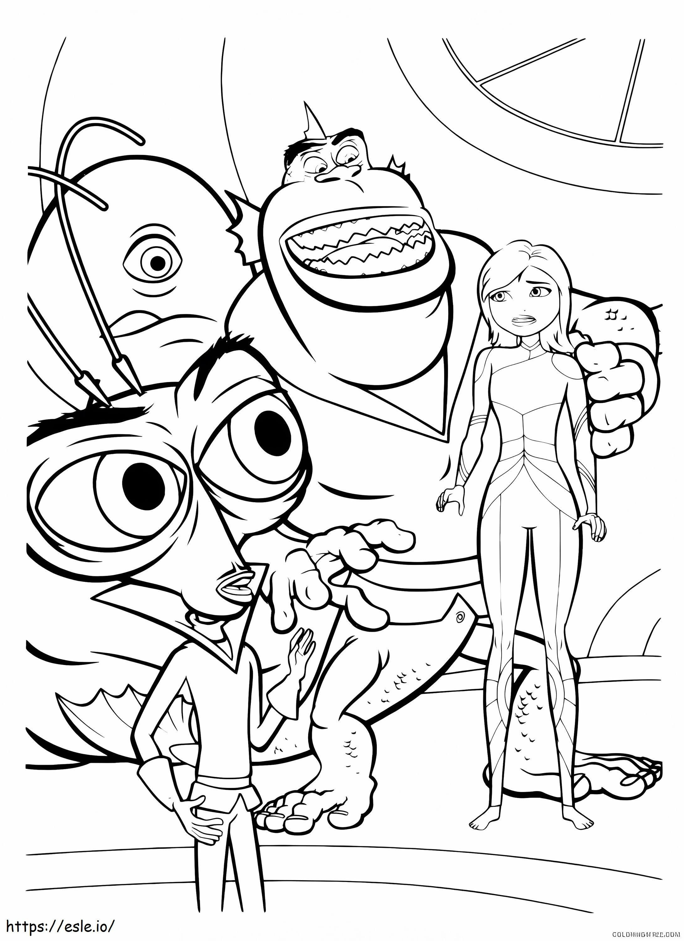 Monsters Vs Aliens To Color coloring page