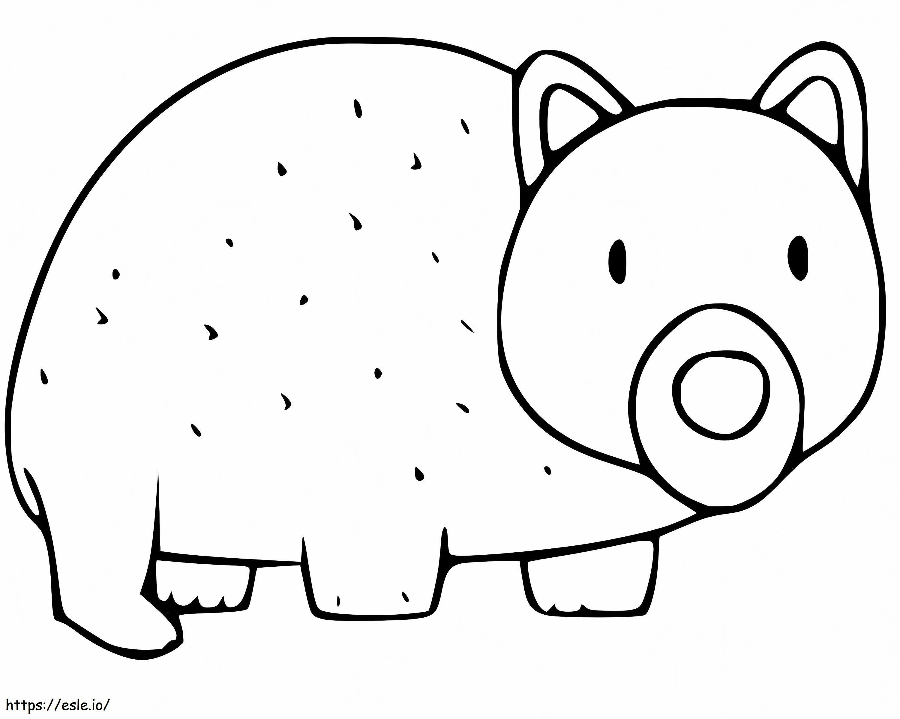 Schattige wombat kleurplaat kleurplaat