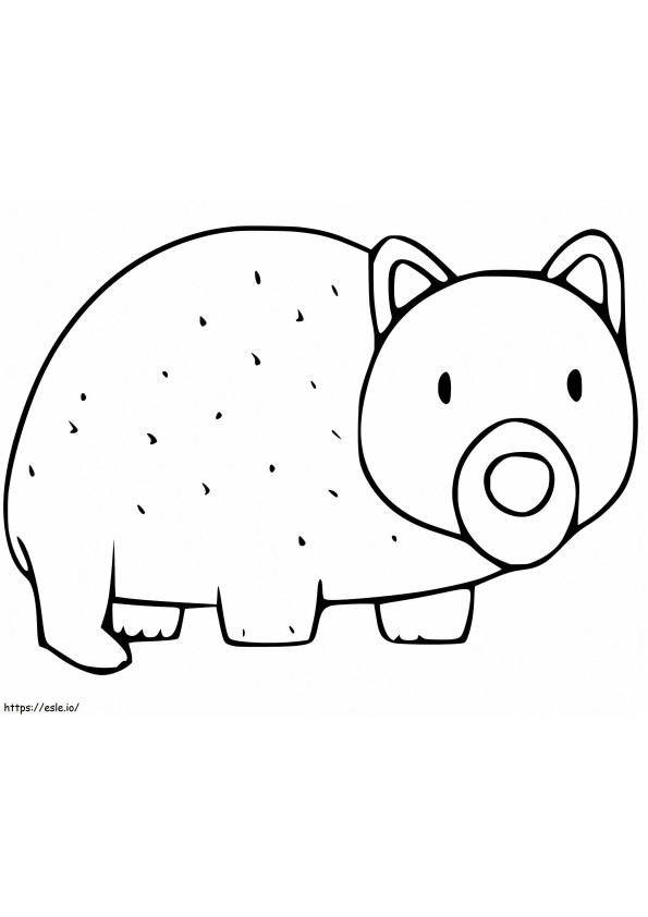 Wombat yang menggemaskan Gambar Mewarnai