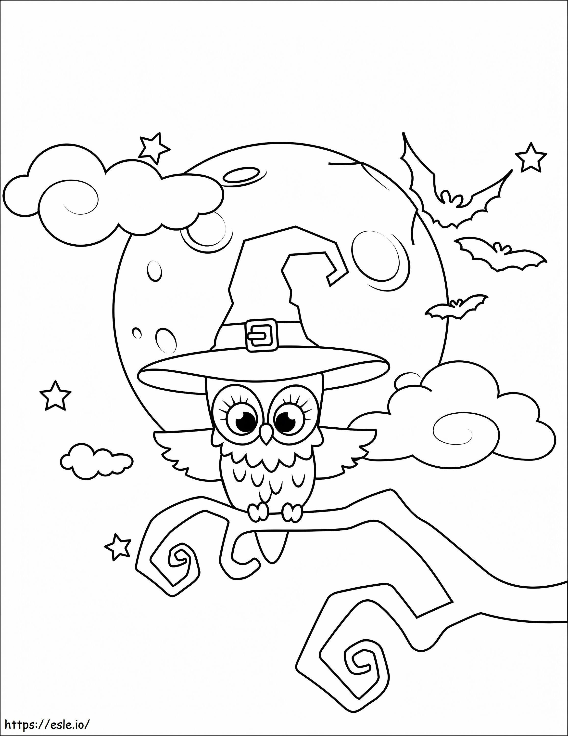 Cute Halloween Owl coloring page
