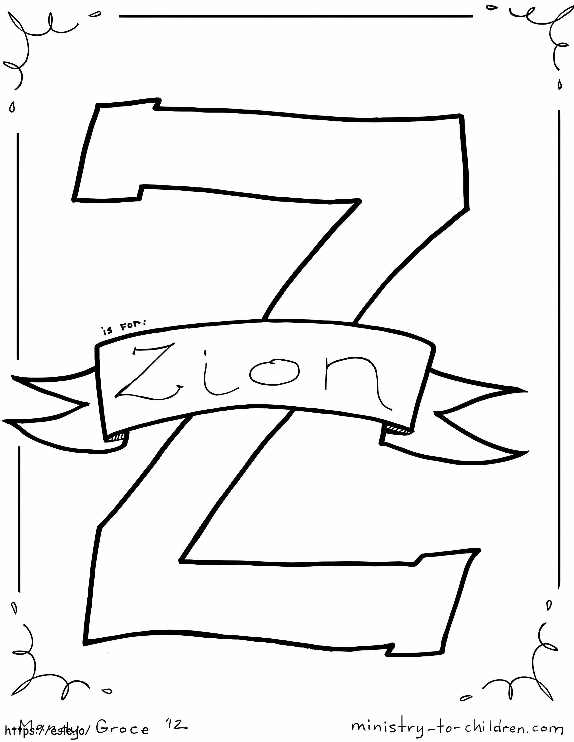 Coloriage Z est pour Sion à imprimer dessin