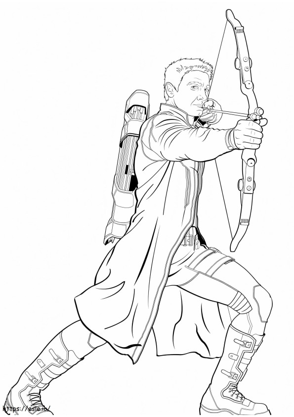 Clint Barton Holding Bow coloring page