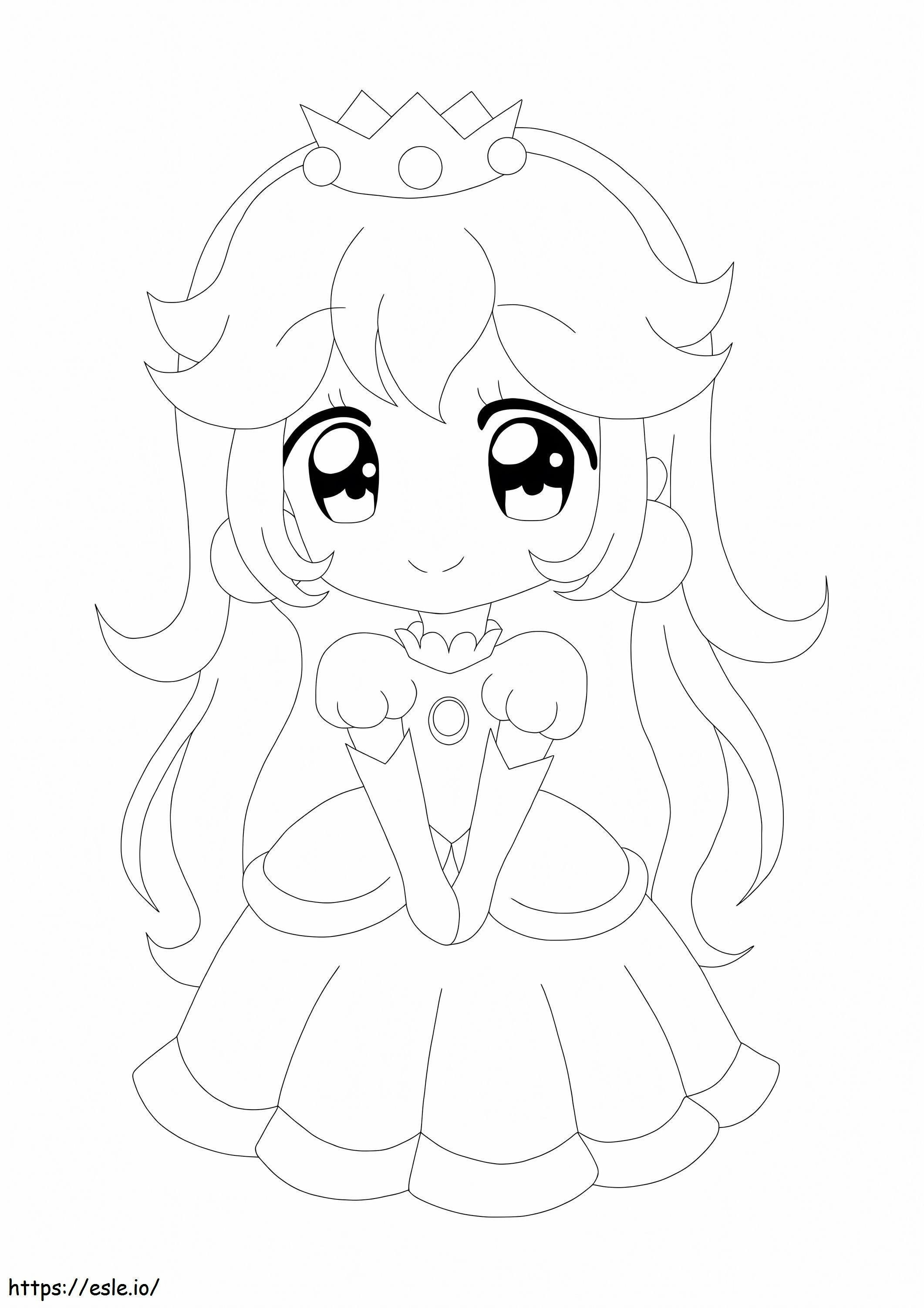 Smiling Princess Peach Anime coloring page