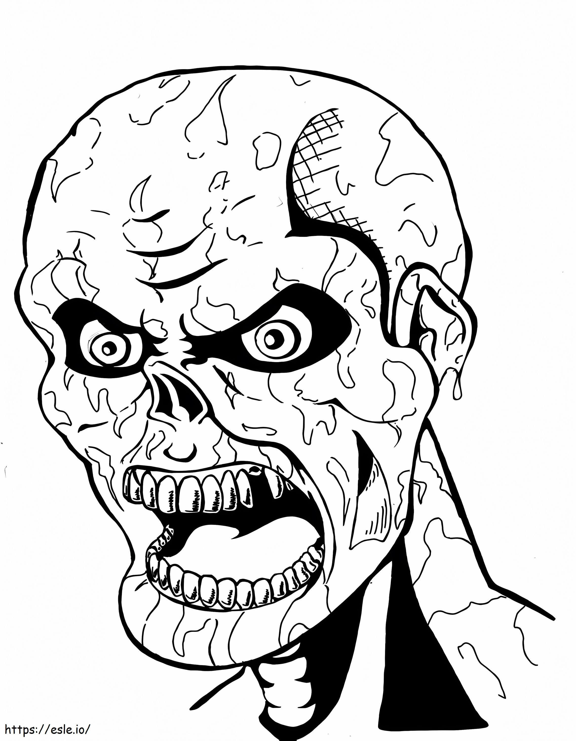 Coloriage Horreur zombie effrayant à imprimer dessin