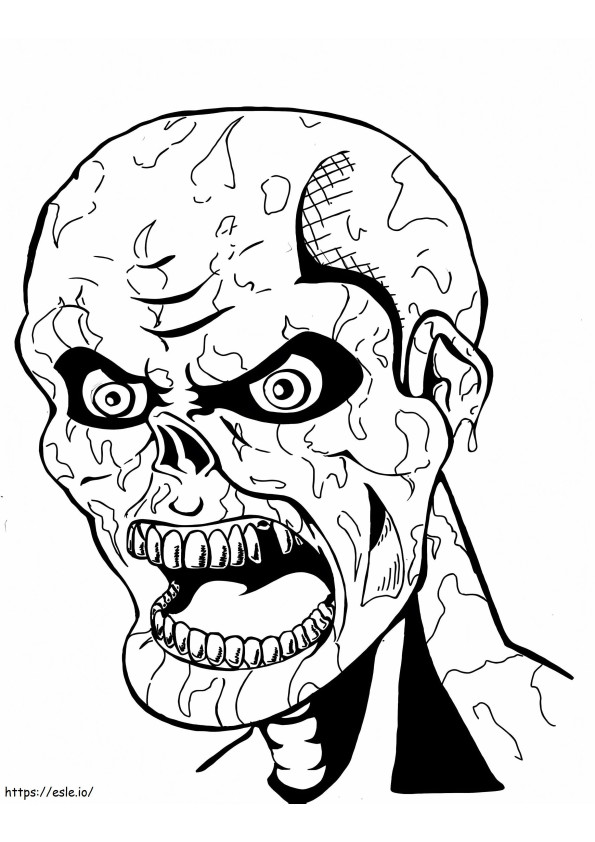 Coloriage Horreur zombie effrayant à imprimer dessin