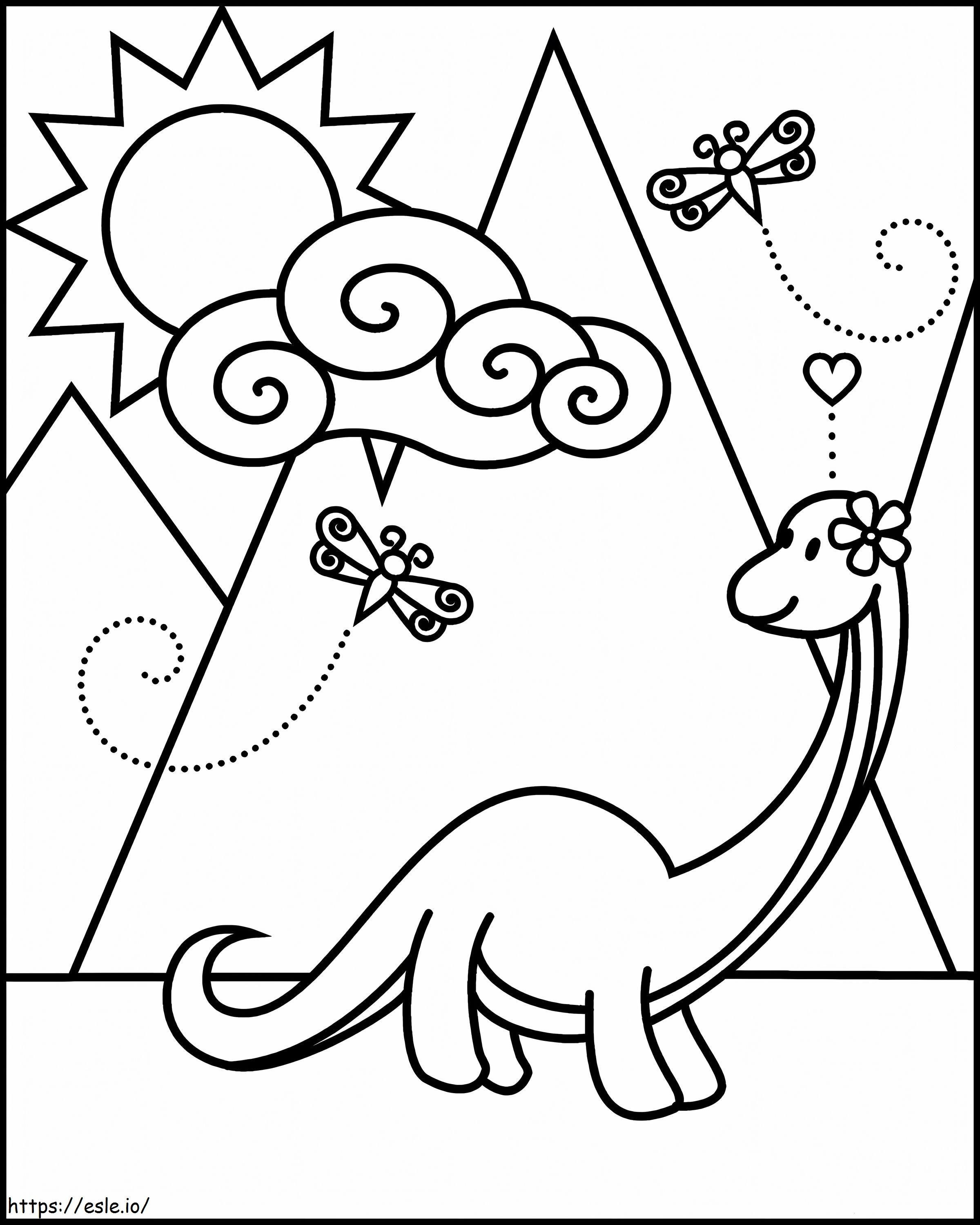 Lovely Brontosaurus Transparent coloring page