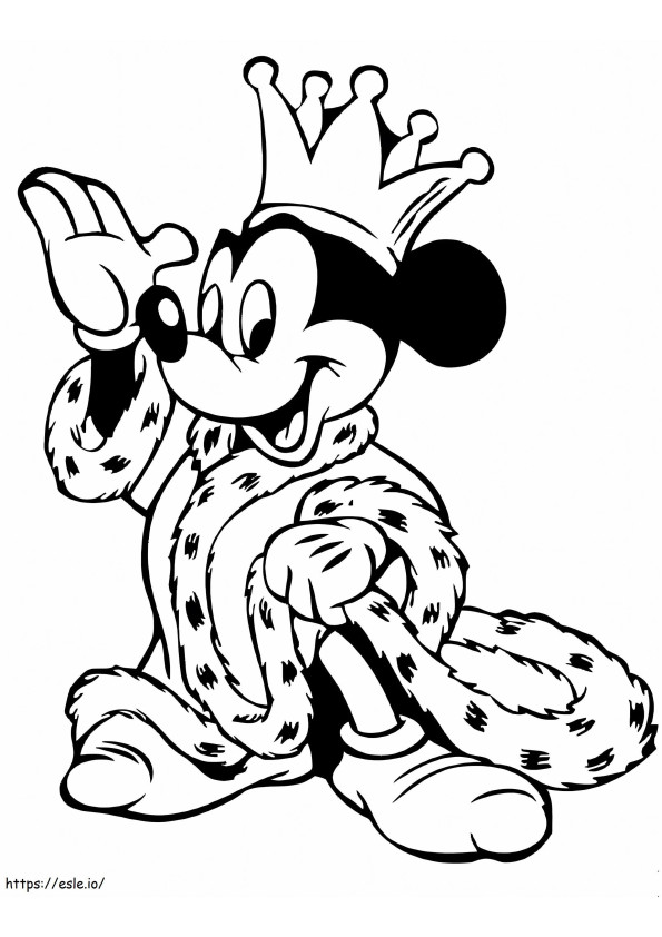 Rey Mickey Raton coloring page
