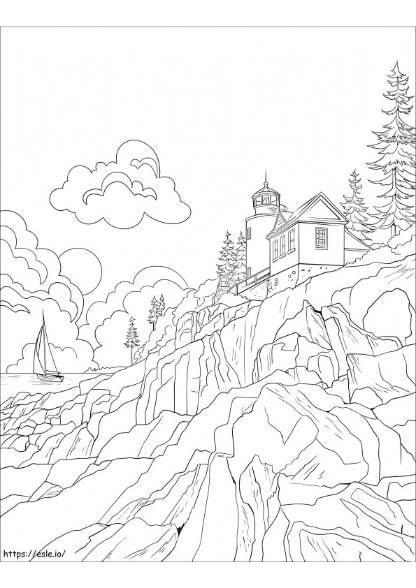 The Bass Harbor Head Lighthouse coloring page
