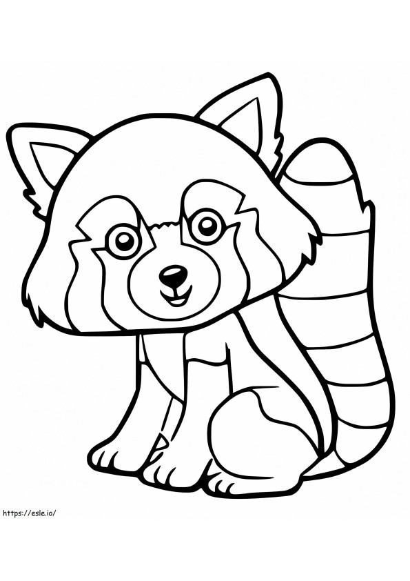 Red Panda Is Smiling coloring page