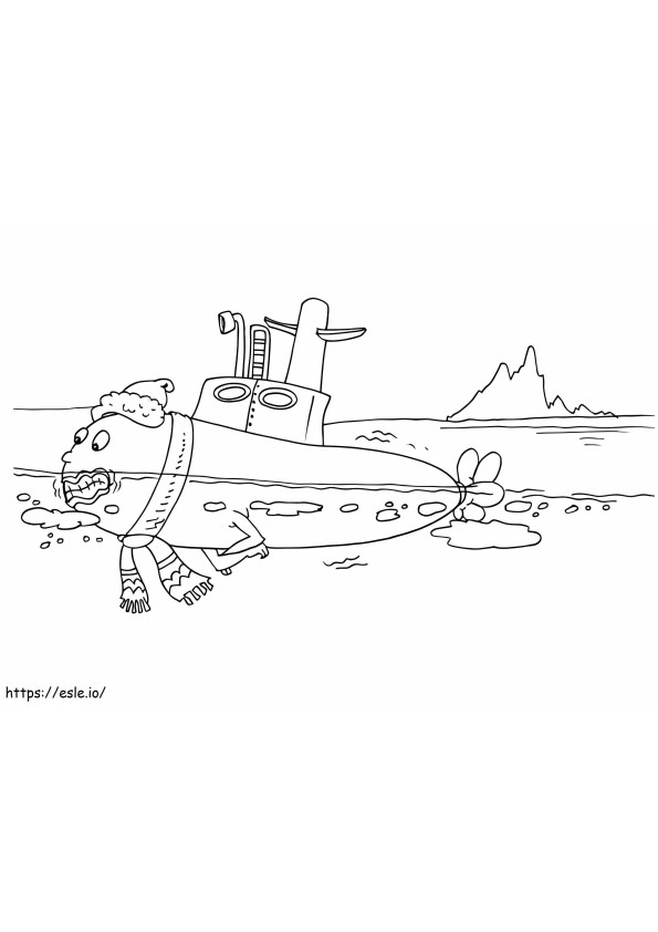 Submarine 2 coloring page
