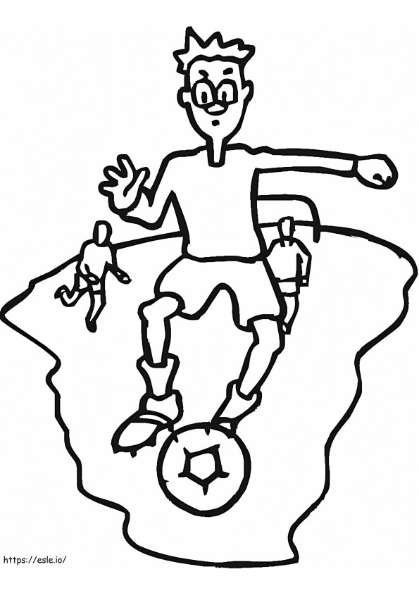 Coloriage Garçon jouant au football à imprimer dessin