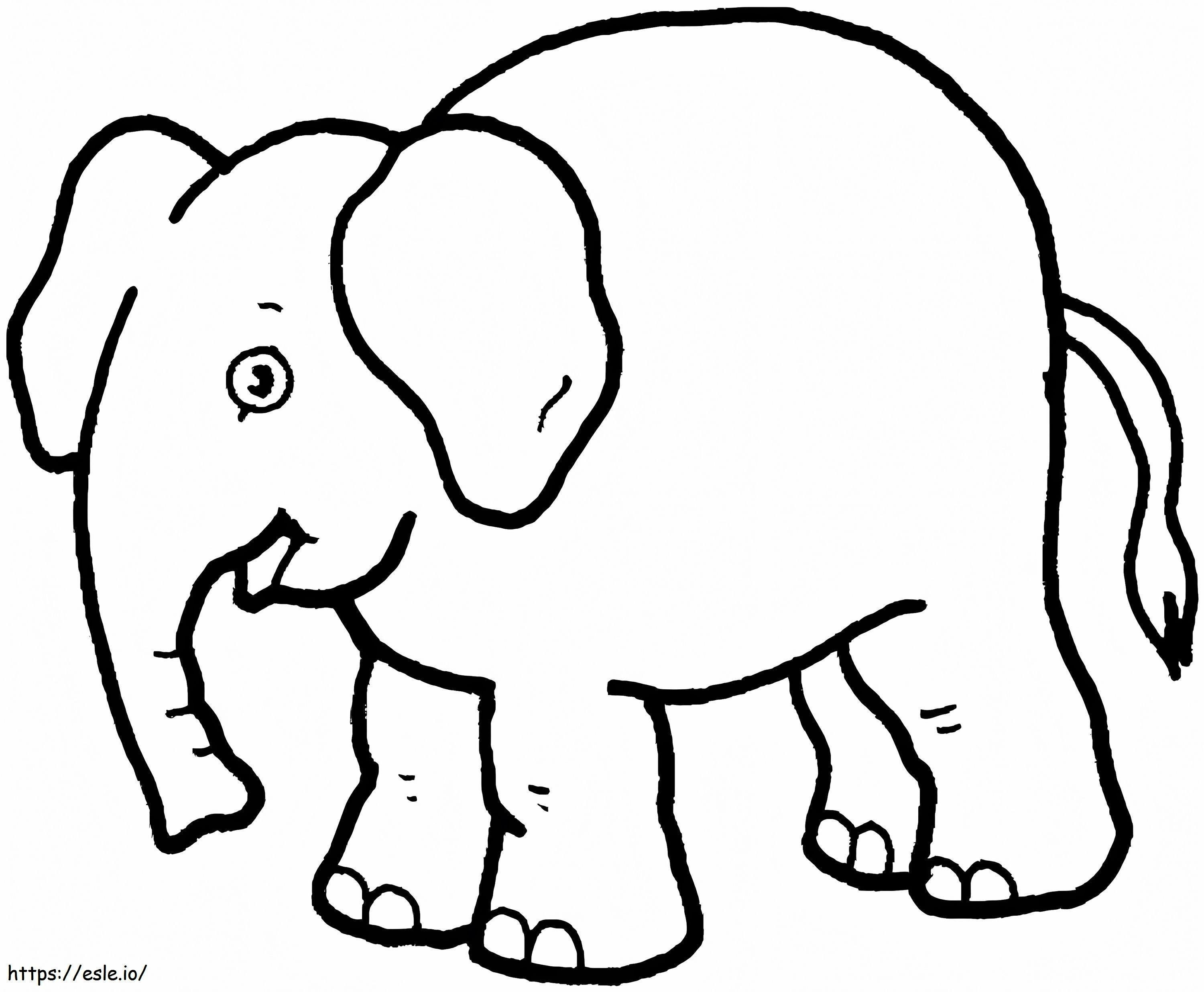 Hauska elefantti värityskuva