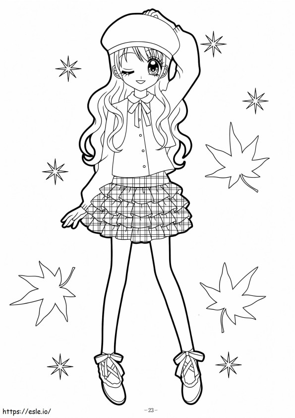 Kawaii Girl 9 coloring page