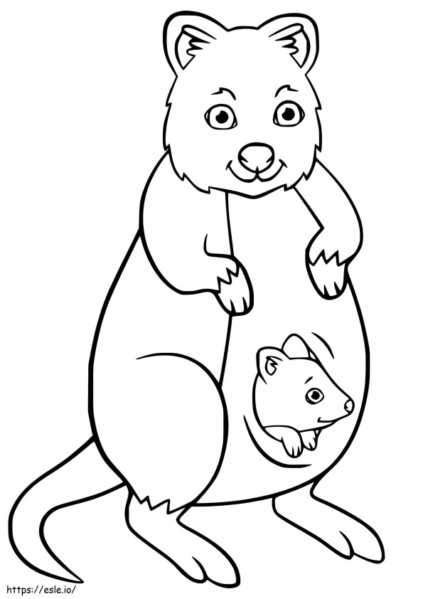 Quokka And Baby coloring page