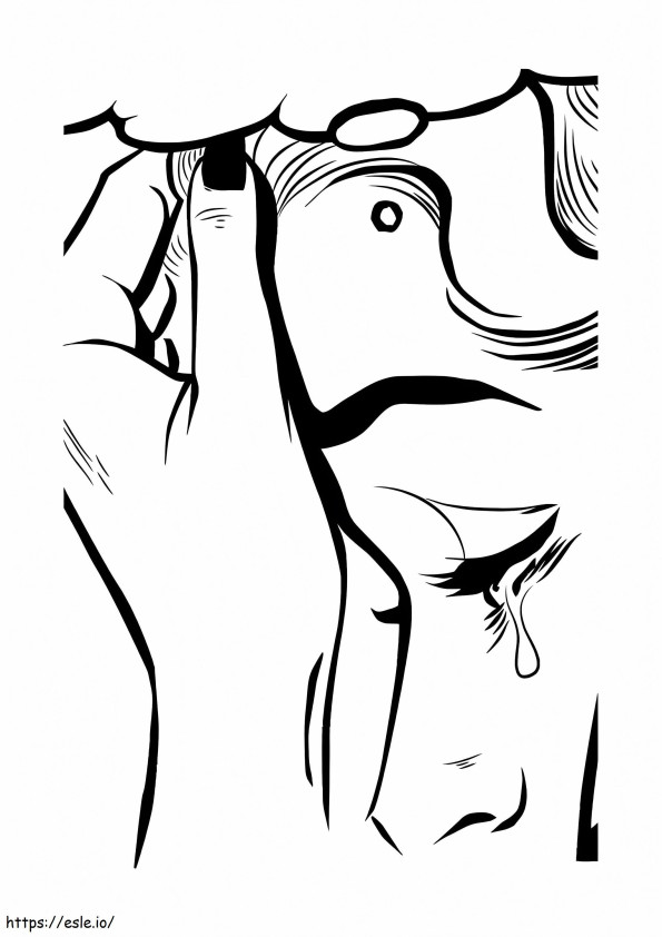 Coloriage Femme qui pleure Tumblr à imprimer dessin