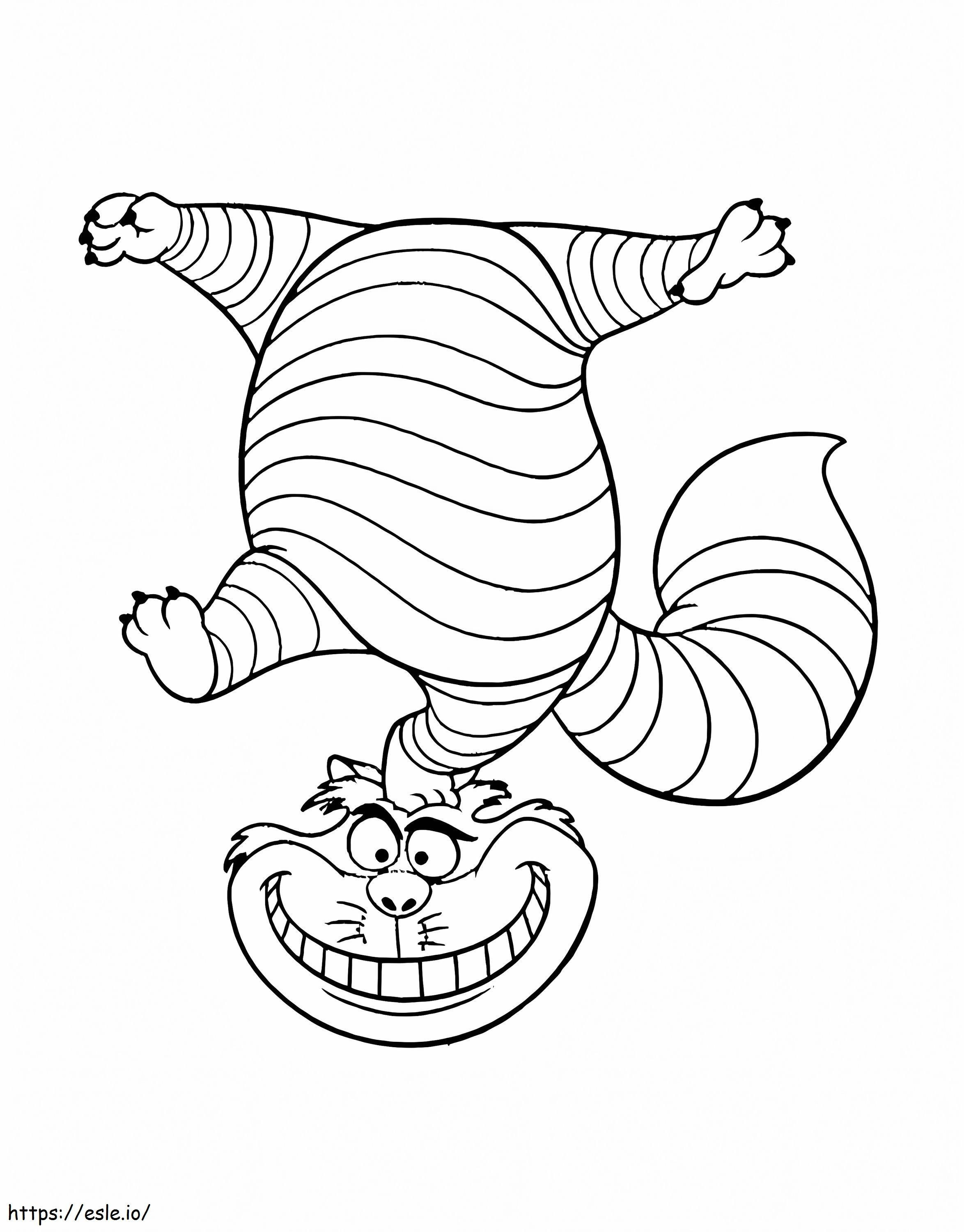 Coloriage Chat du Cheshire drôle à imprimer dessin