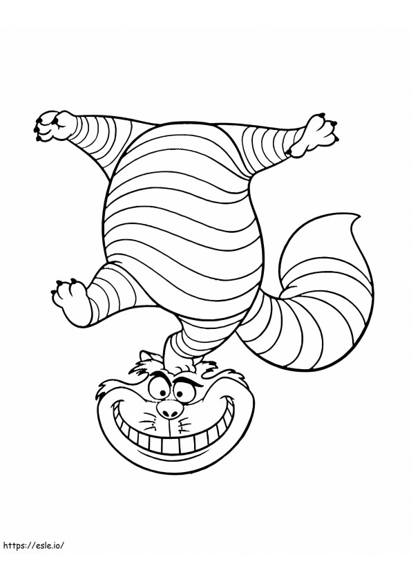 Kucing Cheshire yang lucu Gambar Mewarnai