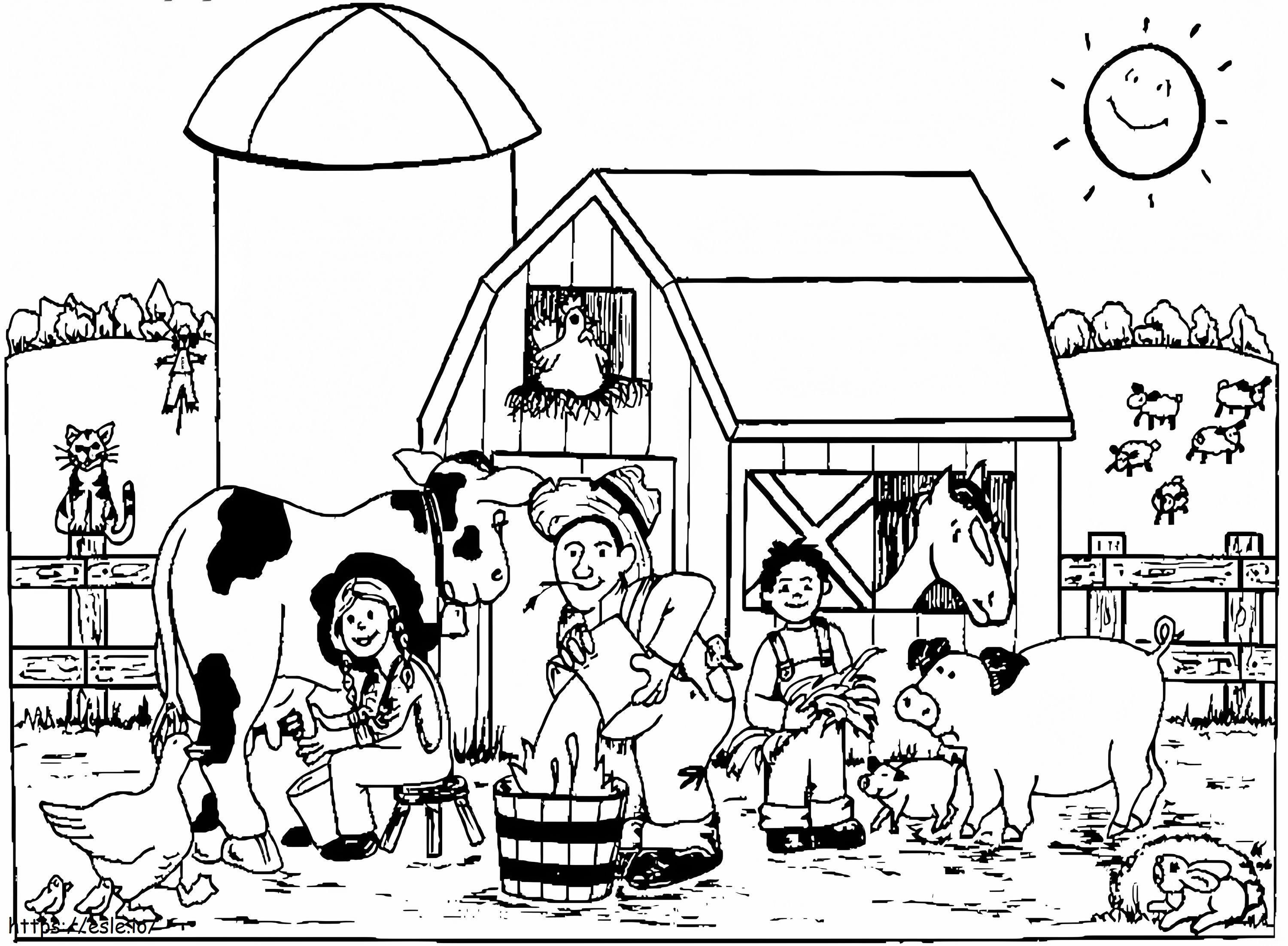 Farmers coloring page