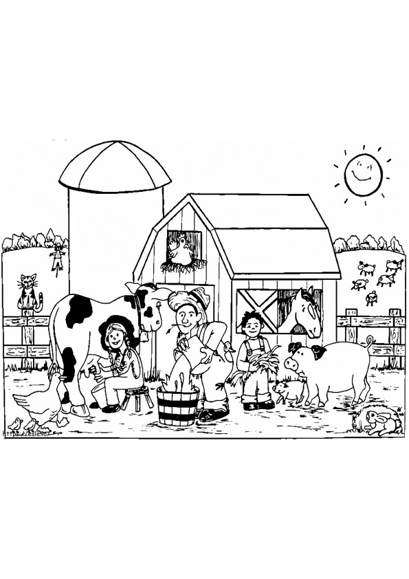 Farmers coloring page