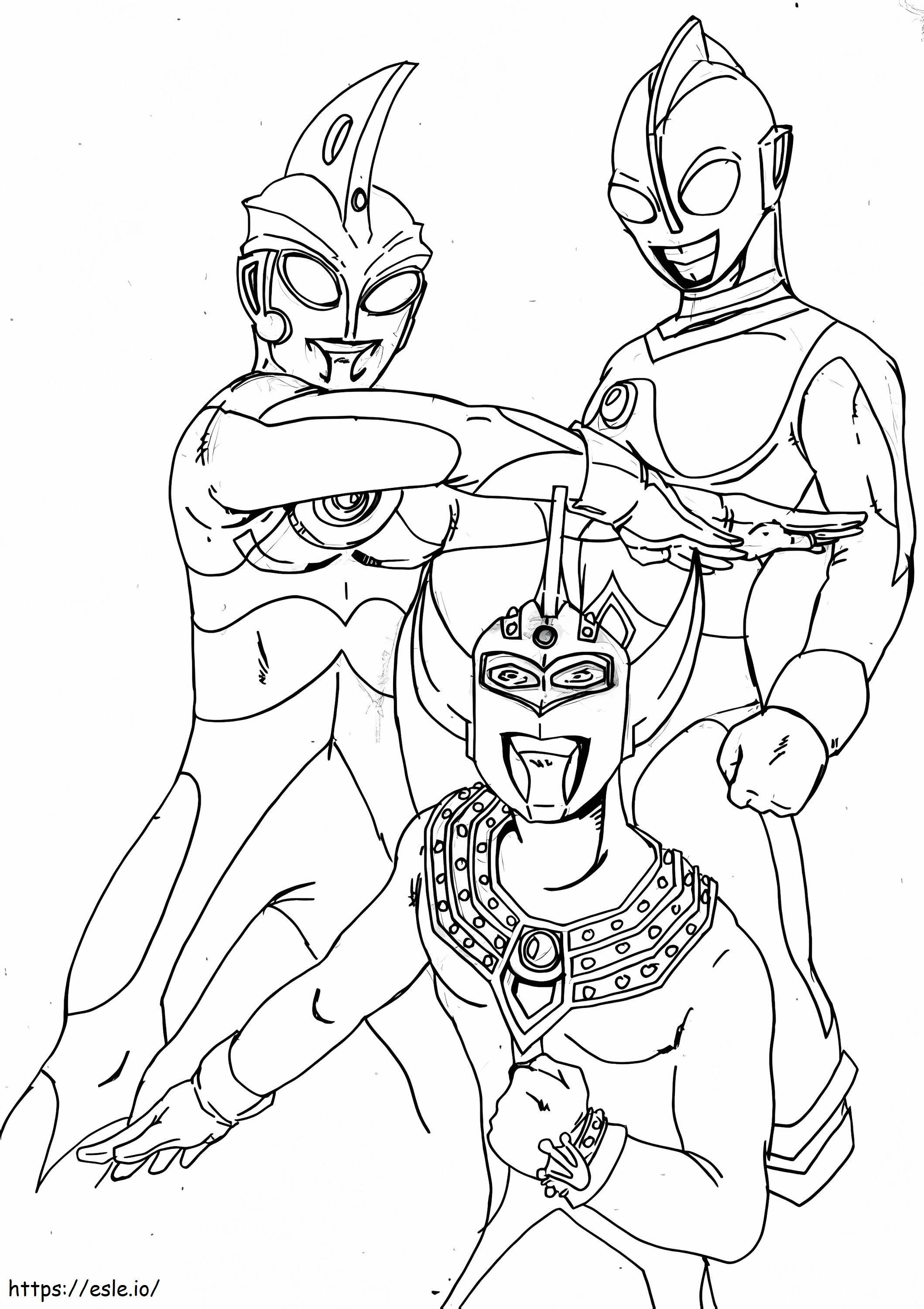 Echipa Ultraman 8 de colorat