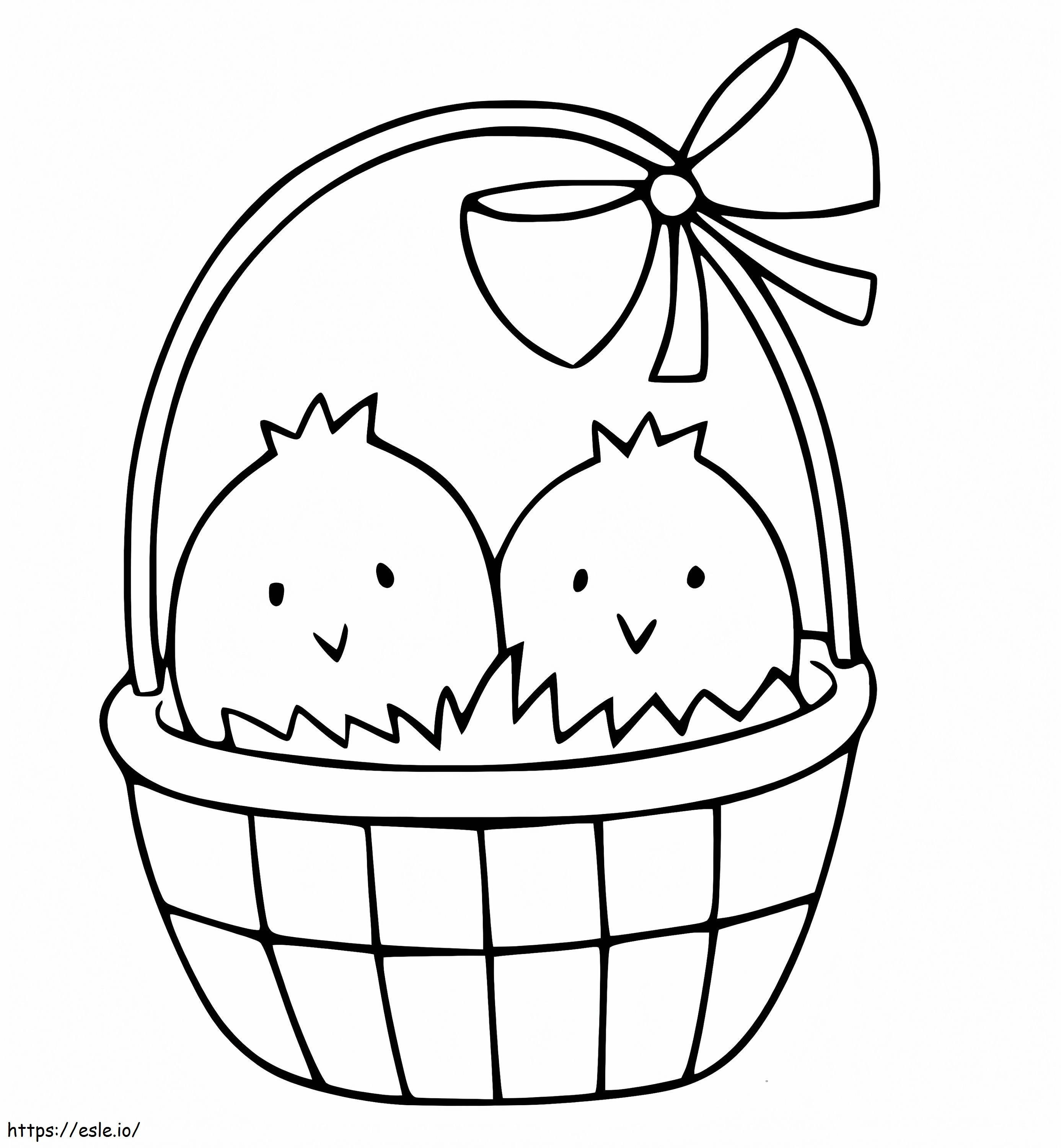 Cute Easter Chicks coloring page