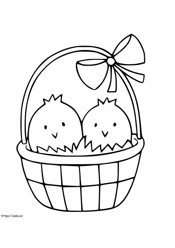 Cute Easter Chicks coloring page