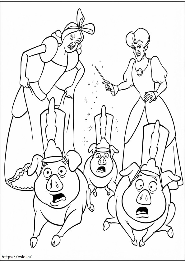 Drizella Tremaine And Stepmother coloring page