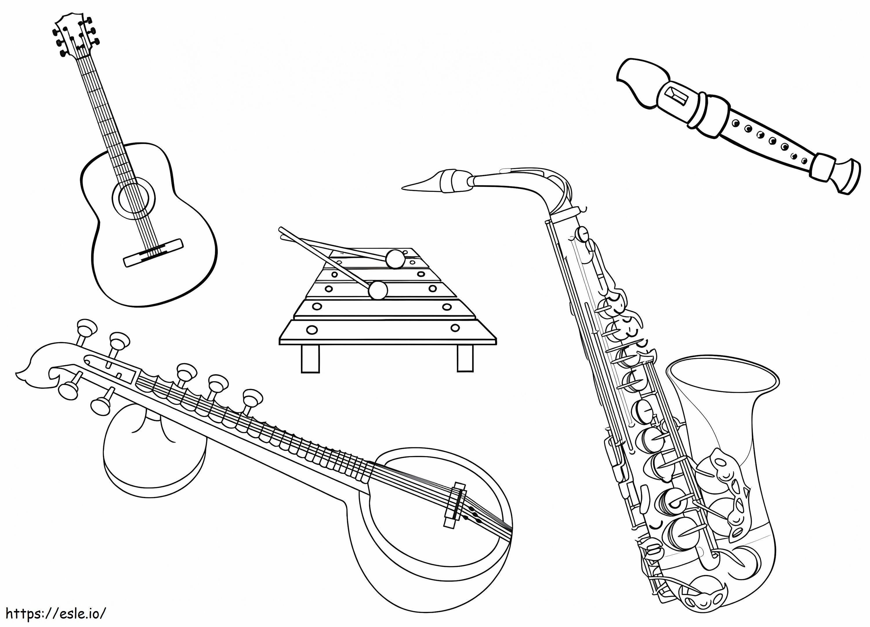 Awesome Music Instrument coloring page
